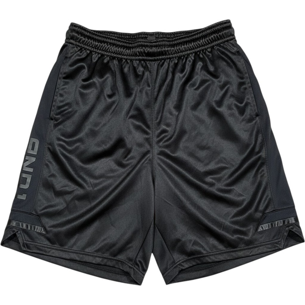 AND1 Mens Basketball Shorts Black Athletic Mesh Side Logo Size 3XL